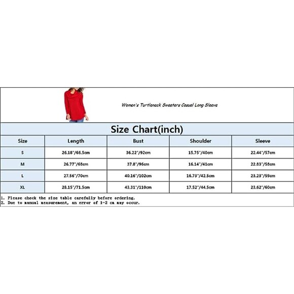 NIUBIA Red Turtleneck Oversized Sweater Sz S - Picture 7 of 7